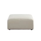 Diamond Sofa Zia Ottoman in Ivory Sherpa Fabric