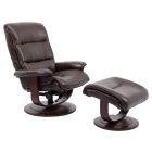 Knight Robust Manual Reclining Swivel Chair and Ottoman