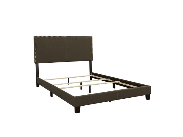 Boyd  Upholstered Bed with Nailhead Trim Charcoal