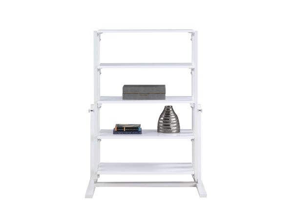 Chintaly Imports 32" Convertible Bookshelf and Dining Table in Gloss White