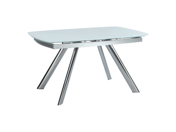 Chintaly Imports Alina Extendable Dining Table w/ Starphire Glass Top in Starphire Glass