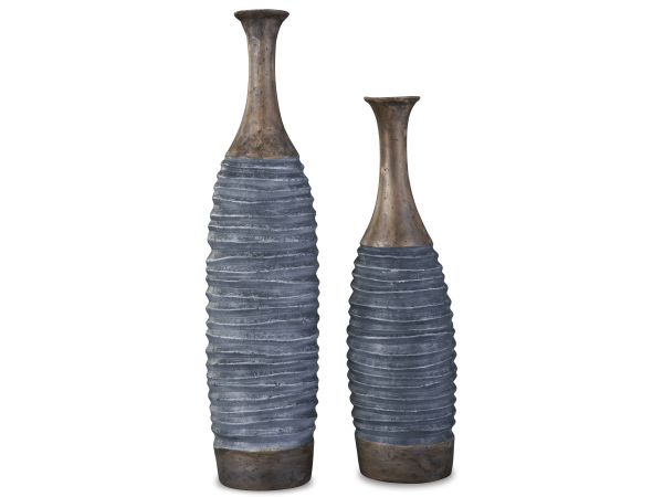 Ashley Furniture Blayze Vase (Set of 2) in Antique Gray/Brown