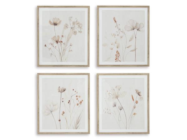 Ashley Furniture Bondner Wall Art (Set of 4) in Beige/Rust