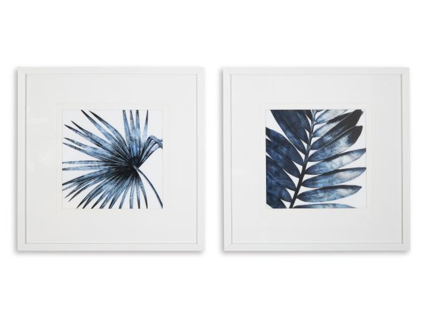 Ashley Furniture Breelen Wall Art (Set of 2) in Blue/White