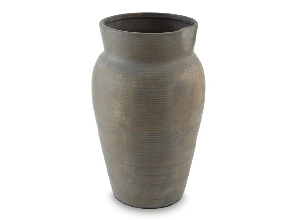 Ashley Furniture Brickmen Vase Medium in Antique Gray