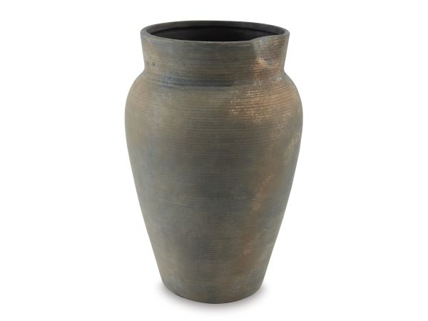 Ashley Furniture Brickmen Vase Large in Antique Gray