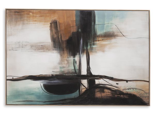 Ashley Furniture Brunonia Wall Art in Teal/Orange/Black