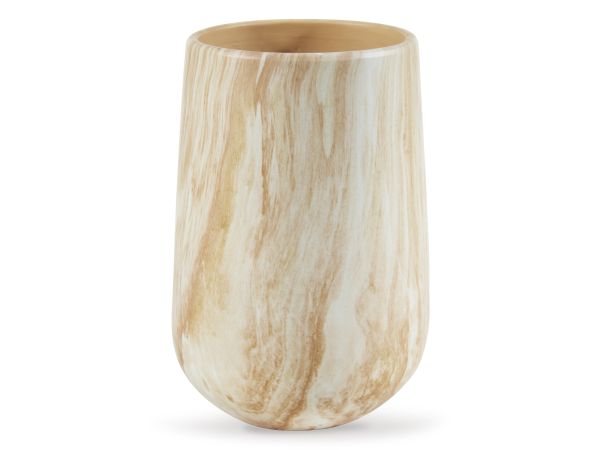 Ashley Furniture Cammen Vase Small in Tan/White