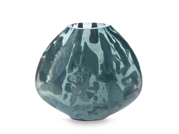 Ashley Furniture Cartshaw Vase Small in Iridescent Teal