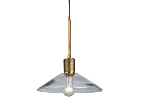 Ashley Furniture Chaness Pendant Light in Clear/Brass