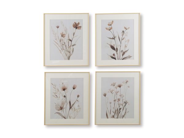 Ashley Furniture Chettings Wall Art (Set of 4) in Beige/Gray/Blush
