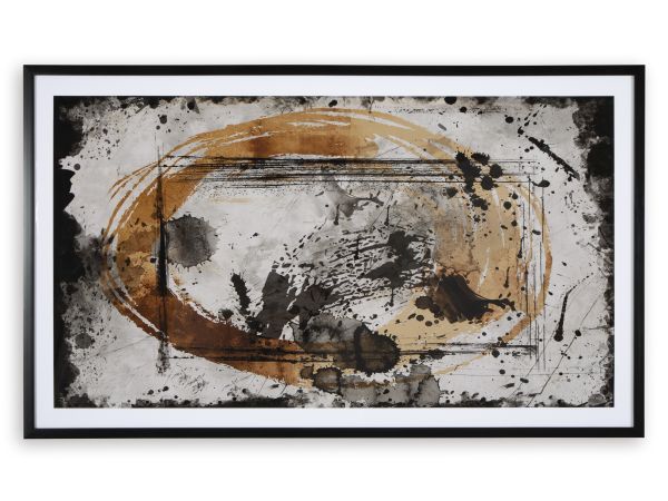 Ashley Furniture Clefting Wall Art in Black/Caramel/Tan