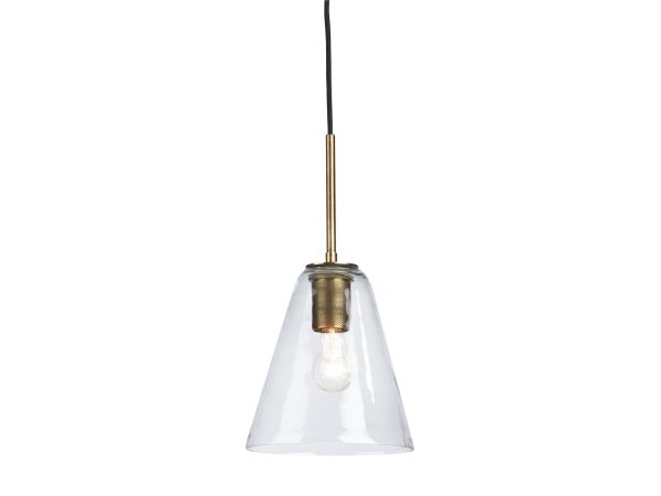 Ashley Furniture Collbrook Pendant Light in Clear/Brass