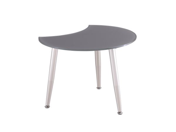 Chintaly Imports Contemporary Shaped-Top Glass Cocktail Table in Gray