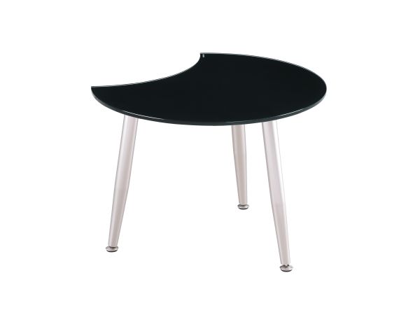 Chintaly Imports Contemporary Shaped-Top Glass Cocktail Table in Black