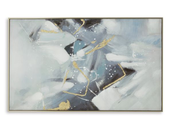 Ashley Furniture Cormette Wall Art in Blue/White/Gold
