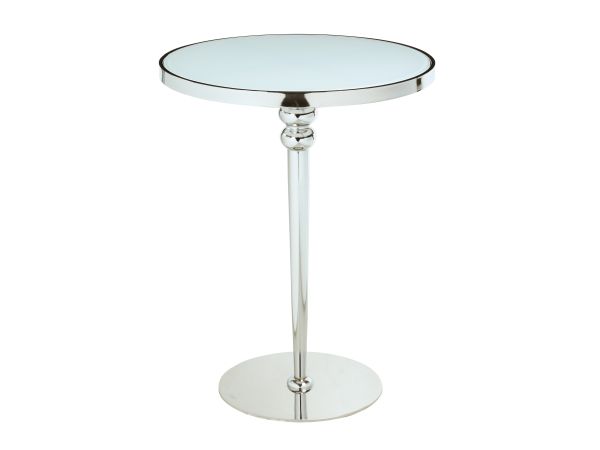 Chintaly Imports Denise Contemporary Starphire Glass Counter Table in Starphire White