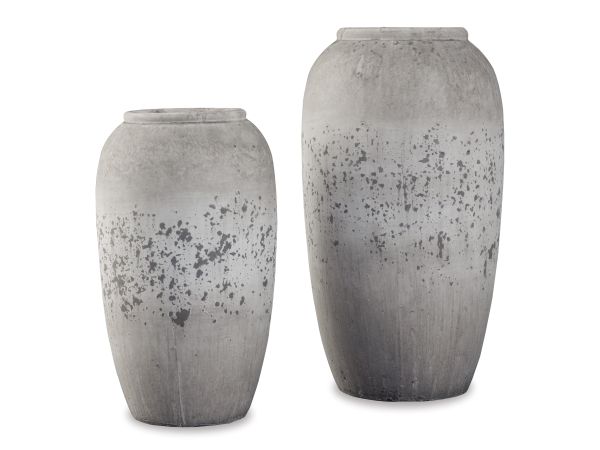 Ashley Furniture Dimitra Vase (Set of 2) in Brown/Cream