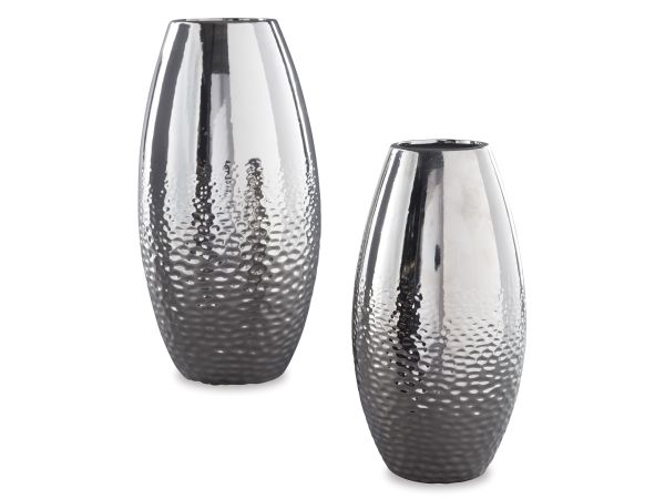 Ashley Furniture Dinesh Vase (Set of 2) in Silver