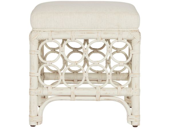 Getaway Rattan Stool in Egret