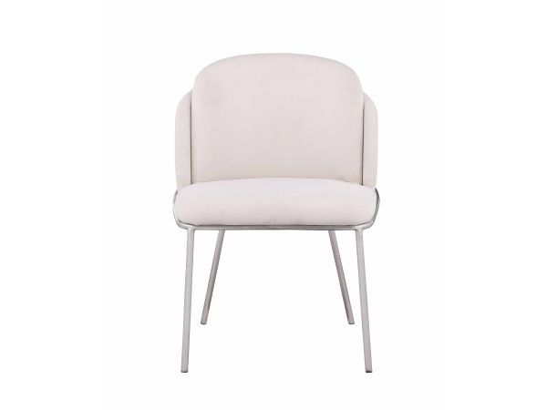 Chintaly Imports Kamila Contemporary Double-layered Curved Back Side Chair in White