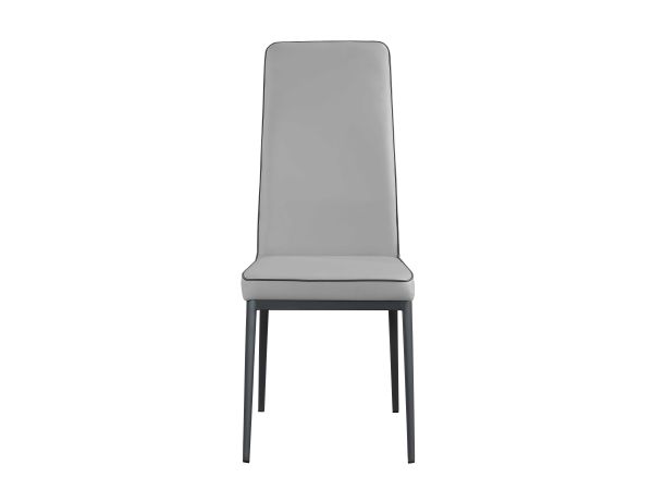 Chintaly Imports Karol Contemporary Diamond Stitched Back Side Chair in Gray