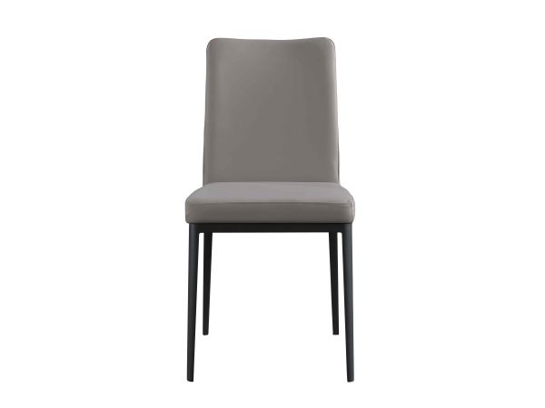 Chintaly Imports Katalina Diamond Stitched Back Side Chair w/ Steel Legs in Khaki
