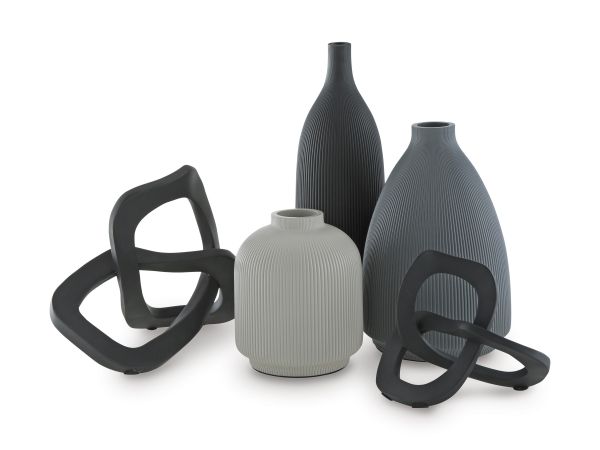 Ashley Furniture Leithick Accessory Set (Set of 5) in Black/Tan/Gray