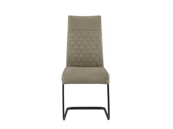 Chintaly Imports Lillian Cantilever Side Chair w/ Diamond Stitched Back in Taupe