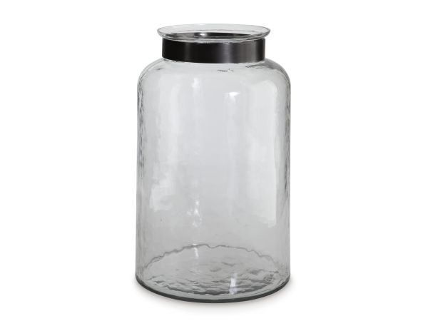 Ashley Furniture Lukasvale Vase large in Clear/Pewter