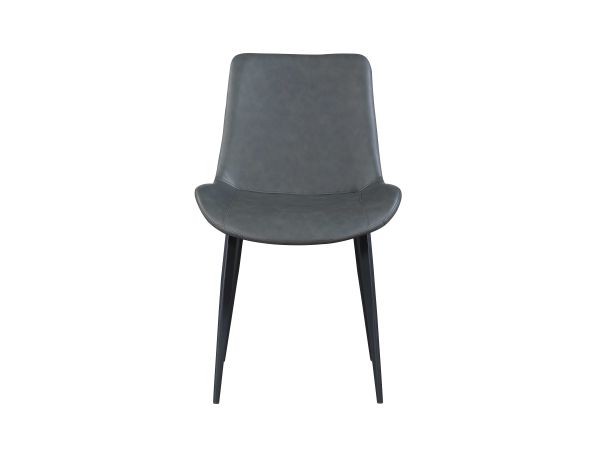 Chintaly Imports Mary Contemporary Curved Side Chair w/ Steel Legs in Gray