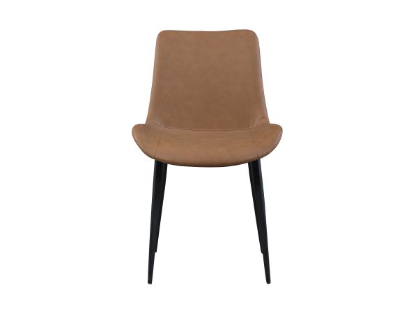 Chintaly Imports Mary Contemporary Curved Side Chair w/ Steel Legs in Rust