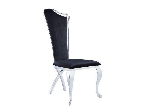 Chintaly Imports Nadia Contemporary High-Back Side Chair in Black