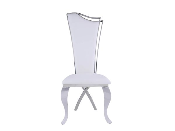 Chintaly Imports Nadia Contemporary High-Back Side Chair in White