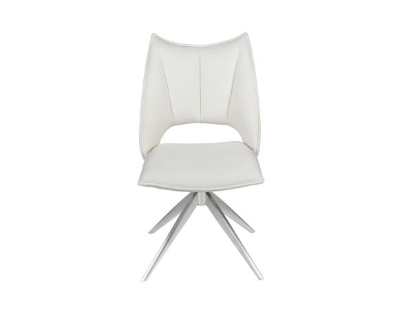 Chintaly Imports Nora Contemporary Memory Swivel Side Chair in White