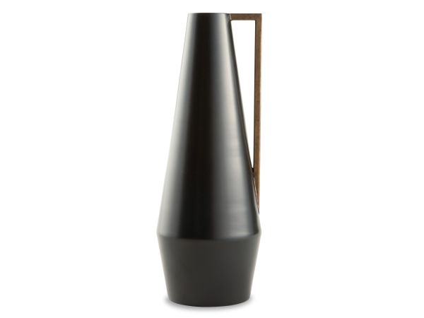 Ashley Furniture Pouderbell Vase Small in Black/Gold