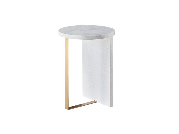 Miranda Kerr Tranquility Reverie Round Accent Table in Blanc Sycamore