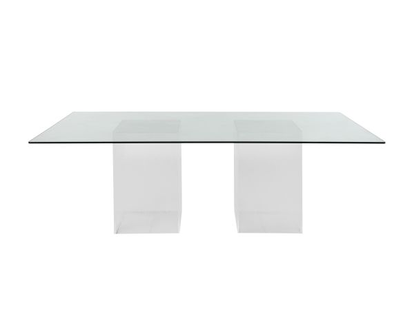 Chintaly Imports Valerie Contemporary 72" Rectangular Glass Dining Table in Clear