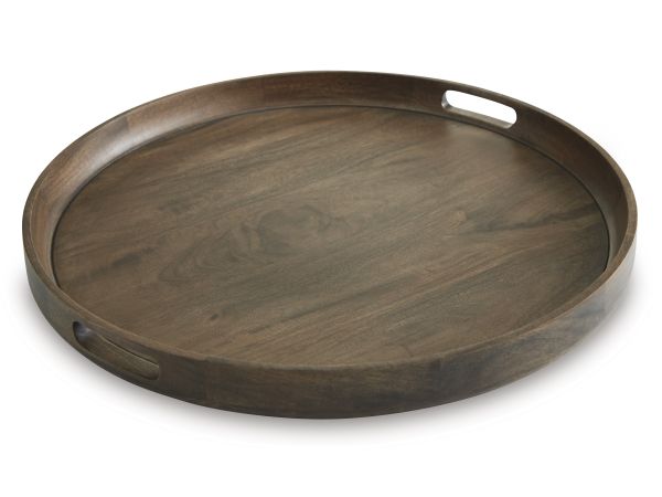 Ashley Furniture Webbworth Tray in Gray Brown
